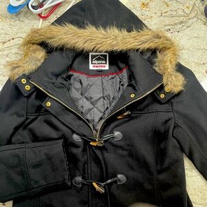 Alpine Swiss Women's Black Hooded Coat